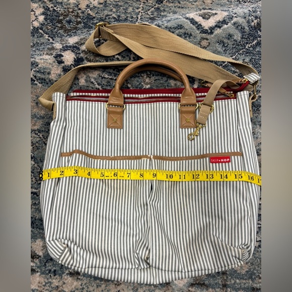Special Edition Skip and Hop Large Diaper Bag, Grey & White Striped - Picture 5 of 12